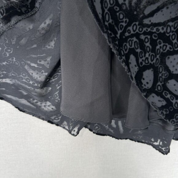 Vintage Badgley Mischka Womens Dress 2 Black Velvet Burnout Whimsigoth Fairy Y2K - Picture 3 of 13